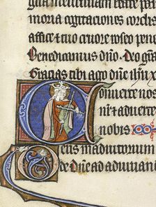 Queen holding a cross, c1290-1300. Creator: Unknown