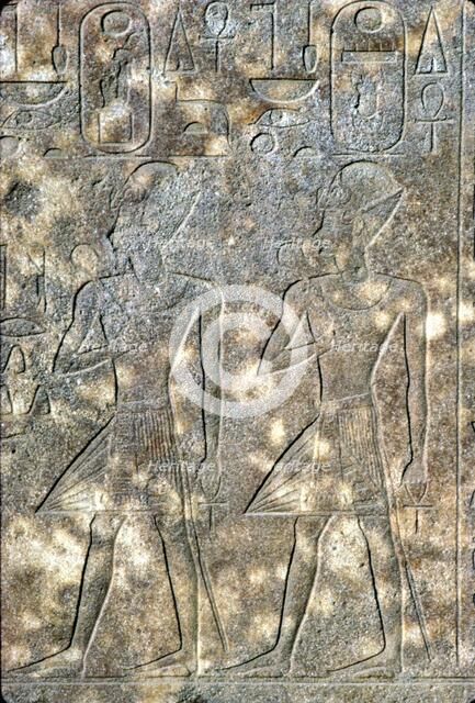 Queen Hatshepsut and her co-regent Pharaoh Thutmosis III, 18th Dynasty.  c1503BC-1483 BC. Artist: Unknown.