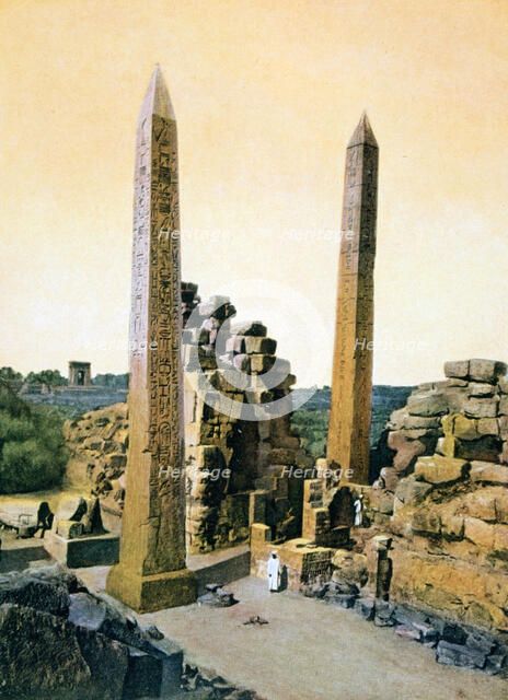 Queen Hatshepsut obelisk, Temple of Amun, Karnak, Luxor, Egypt, 20th Century. Artist: Unknown