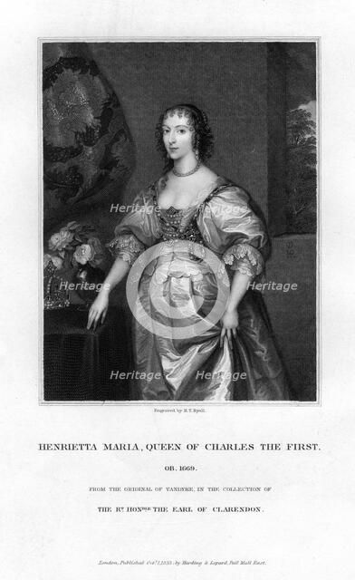 Queen Henrietta Maria, queen consort of Charles I, (1833). Artist: Henry Thomas Ryall