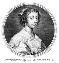 Queen Henrietta Maria, queen consort of Charles I. Artist: Ravenet