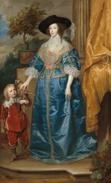 Queen Henrietta Maria with Sir Jeffrey Hudson, 1633. Creator: Anthony van Dyck