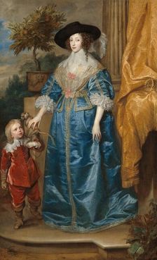 Queen Henrietta Maria with Sir Jeffrey Hudson, 1633. Creator: Anthony van Dyck