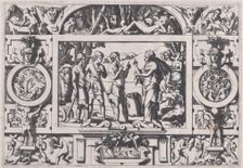 Queen Ino and the Husbandman (La reine Ino fait gâter la semence d'un an partout...), 1563. Creator: Rene Boyvin