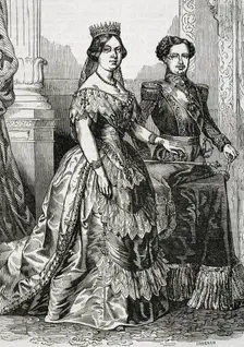 Queen Isabella II of Spain, (1830-1904) and her husband Francisco de Asís, Duke of Cádiz..., 1853. Creators: Eusebio Zarza, Coderch