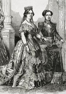 Queen Isabella II of Spain, (1830-1904) and her husband Francisco de Asís, Duke of Cádiz..., 1853. Creators: Eusebio Zarza, Coderch