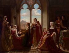 Queen Isabella the Catholic Overseeing Her Children's Education, c1864. Creator: Isidoro Santos Lozano Sirgo