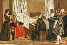 Queen Isabella the Catholic dictating her will, 1504, (1890). Creator: Unknown