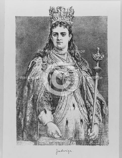 Queen Jadwiga of Poland, 19th century. Artist: Matejko, Jan Alojzy (1838-1893)