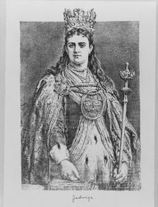 Queen Jadwiga of Poland, 19th century. Artist: Matejko, Jan Alojzy (1838-1893)