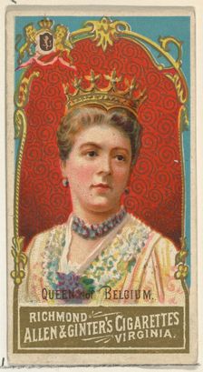 Queen of Belgium, from World's Sovereigns series (N34) for Allen & Ginter Cigarettes, 1889., 1889. Creator: Allen & Ginter