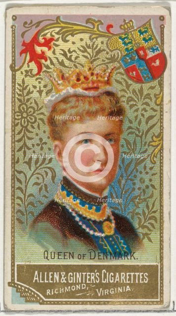 Queen of Denmark, from World's Sovereigns series (N34) for Allen & Ginter Cigarettes, 1889., 1889. Creator: Allen & Ginter.