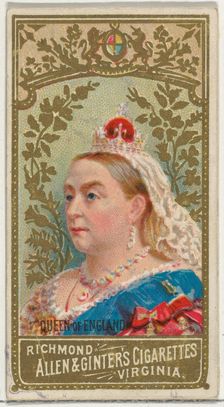 Queen of England, from World's Sovereigns series (N34) for Allen & Ginter Cigarettes, 1889., 1889. Creator: Allen & Ginter