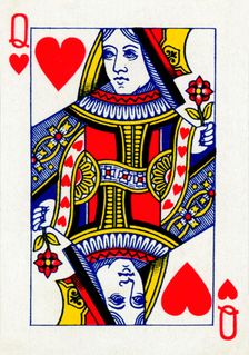 Queen of Hearts from a deck of Goodall & Son Ltd. playing cards, c1940