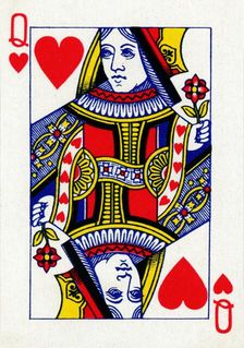 Queen of Hearts from a deck of Goodall & Son Ltd. playing cards, c1940