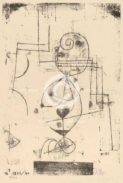 Queen of Hearts (Herzdame), 1921. Creator: Paul Klee.