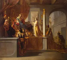 Queen of Sheba before Solomon, 1640. Creator: Nikolaus Knüpfer