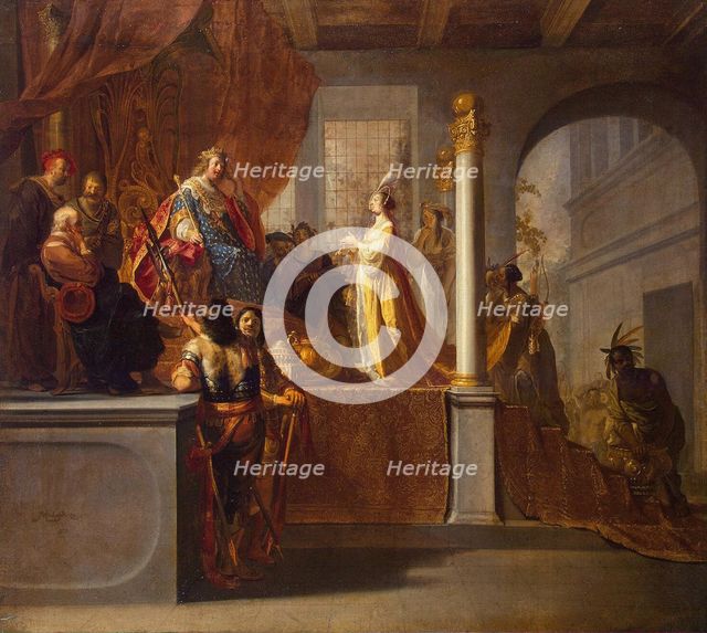 Queen of Sheba before Solomon, 1640s. Artist: Knüpfer, Nicolaes (1609-1655)