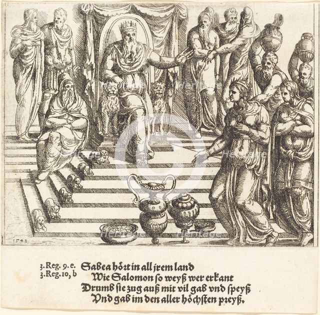 Queen of Sheba's Visit to Solomon, 1548. Creator: Augustin Hirschvogel.