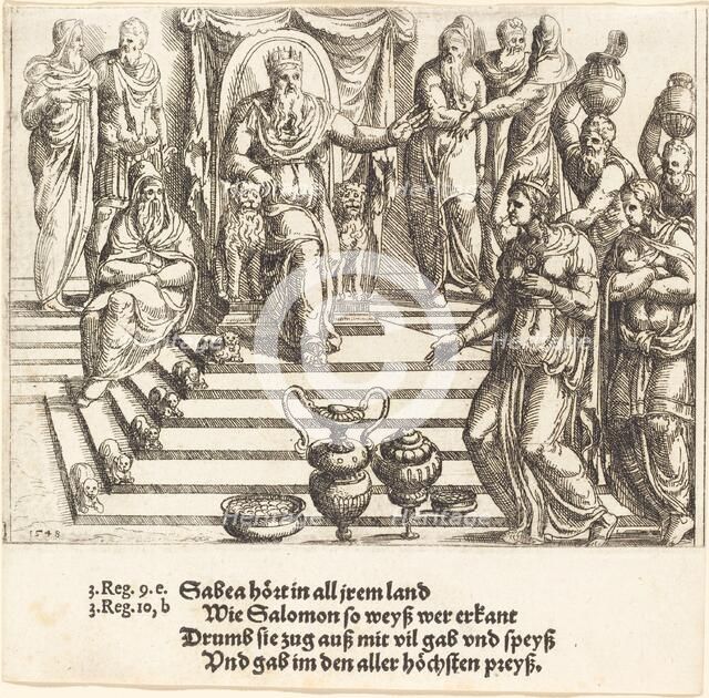 Queen of Sheba's Visit to Solomon, 1548. Creator: Augustin Hirschvogel.