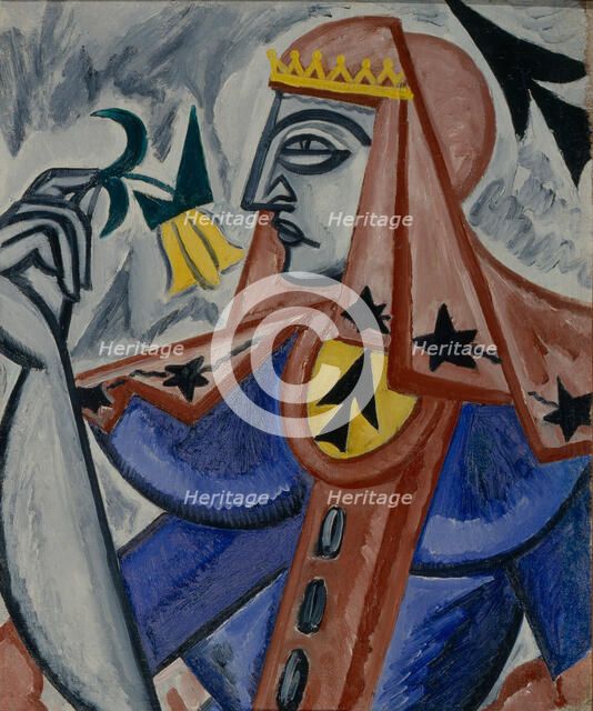 Queen of spades, 1913-1914. Artist: Rozanova, Olga Vladimirovna (1886-1918)