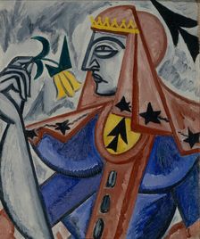 Queen of spades, 1913-1914. Artist: Rozanova, Olga Vladimirovna (1886-1918)
