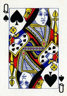 Queen of Spades from a deck of Goodall & Son Ltd. playing cards, c1940