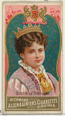 Queen of Portugal, from World's Sovereigns series (N34) for Allen & Ginter Cigarettes, 1889., 1889. Creator: Allen & Ginter