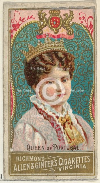 Queen of Portugal, from World's Sovereigns series (N34) for Allen & Ginter Cigarettes, 1889. Creator: Unknown.