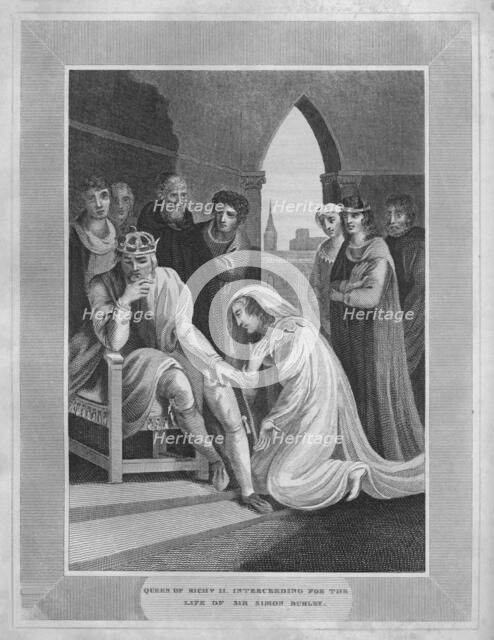 'Queen of Richard II. Interceeding for the Life of Sir Simon Burley', 1838. Artist: Unknown.
