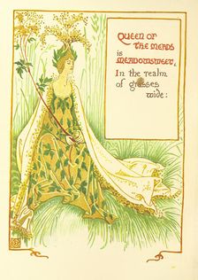 Queen of the Meads is Meadowsweet, In the realm of the grasses wide, 1899. Creator: Walter Crane