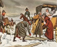 Queen Louise on the flight to Memel, 5 January 1807, (1936). Creator: Unknown