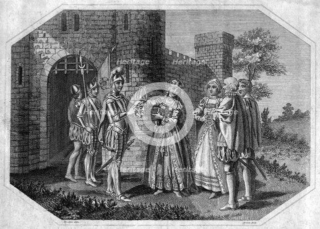 Queen Margaret placing a paper crown on the head of the Duke of York, c1450-c1460 (18th century(?)).Artist: Brown