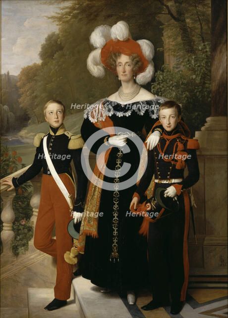 Queen Maria Amalia (1782-1866), Princess of Naples and Sicily, with her Children, 1835. Creator: Hersent, Louis (1777-1860).