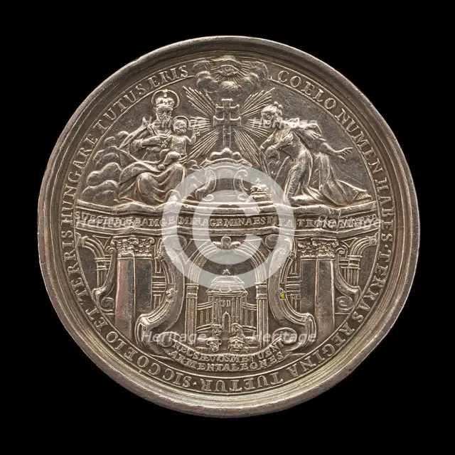 Queen Maria Theresa of Austria Kneeling in front of the Virgin while Receiving the Hungarians' Oath  Creator: Joseph Wellisch.