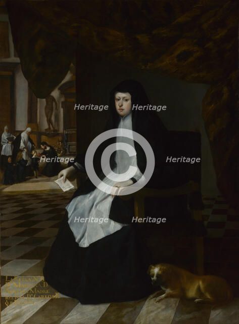 Queen Mariana of Spain in Mourning, 1666. Artist: Martínez del Mazo, Juan Bautista (1605-1667)