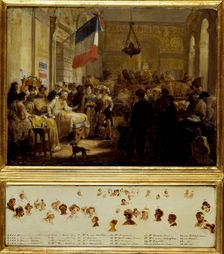 Queen Marie-Amelie, accompanied by Madame Adelaide, Princesses Louise..., c1832. Creator: Unknown