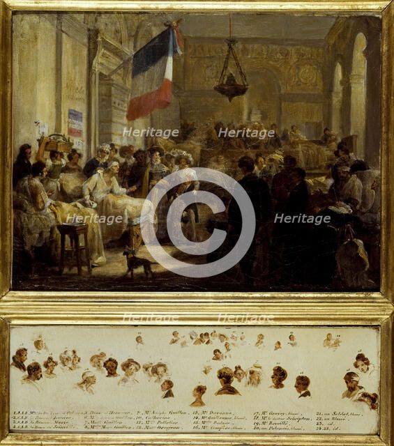 Queen Marie-Amelie, accompanied by Madame Adelaide, Princesses Louise..., c1832. Creator: Unknown.