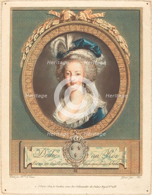 Queen Marie-Antoinette, c. 1789. Creator: Pierre Michel Alix.