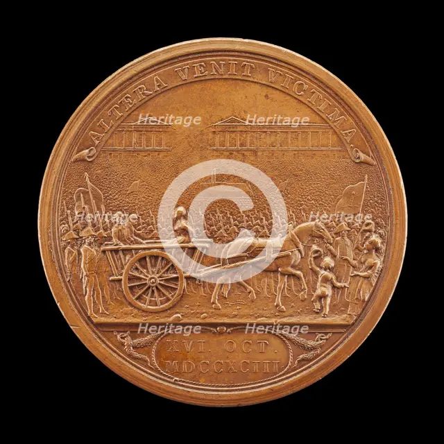 Queen Marie-Antoinette Led to the Guillotine [reverse], 1793. Creator: Heinrich Conrad Küchler.