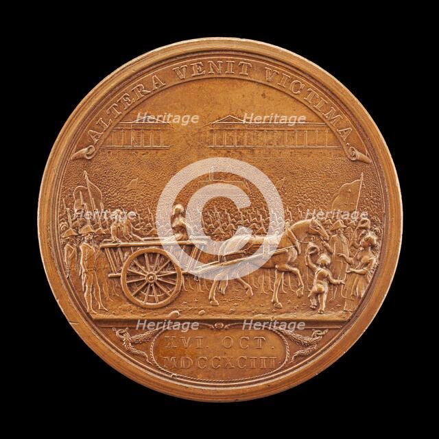 Queen Marie-Antoinette Led to the Guillotine [reverse], 1793. Creator: Heinrich Conrad Küchler.