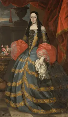 Queen Marie Louise of Orleans, with roses in her right hand, 1685-1690. Creator: Unknown