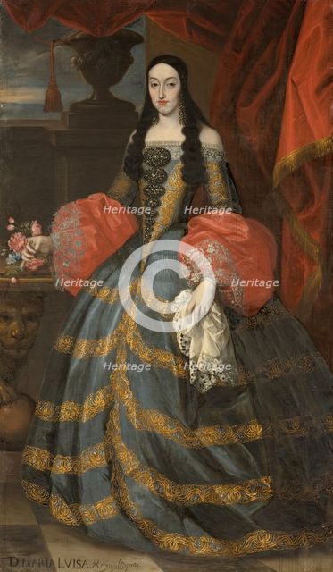 Queen Marie Louise of Orleans, with roses in her right hand, 1685-1690.  Creator: Unknown.