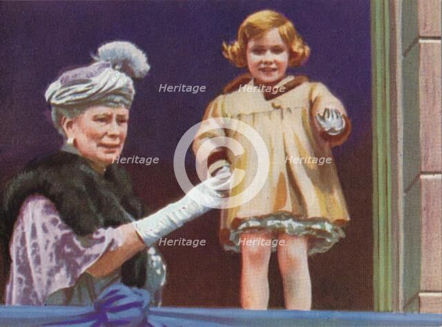 Queen Mary (1867-1953) and Princess Margaret (1930-2002) on the occasion of King George V's Silver J Artist: Unknown