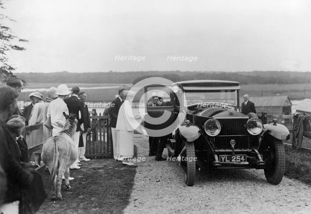 Queen Mary visiting Bucklers Hard, Hampshire in 1928. Creator: Unknown.