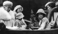 Queen Mary with her daughter-in-law and grandchildren, 1936. Creator: Unknown