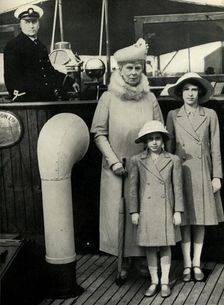 Queen Mary with her granddaughters 1930s, (1951). Creator: Unknown
