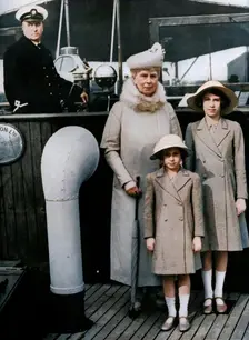 Queen Mary with her granddaughters 1930s, (1951). Creator: Unknown