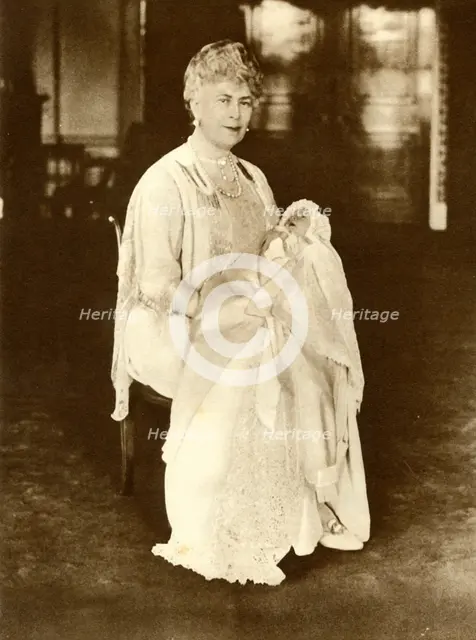 Queen Mary with Princess Elizabeth, 1926, (1935).  Creator: Unknown.