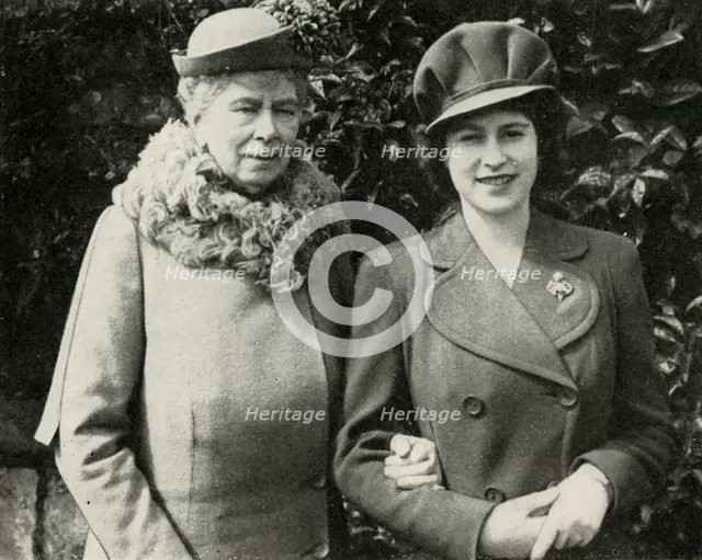 Queen Mary with Princess Elizabeth, April 1944, (1951).  Creator: Unknown.
